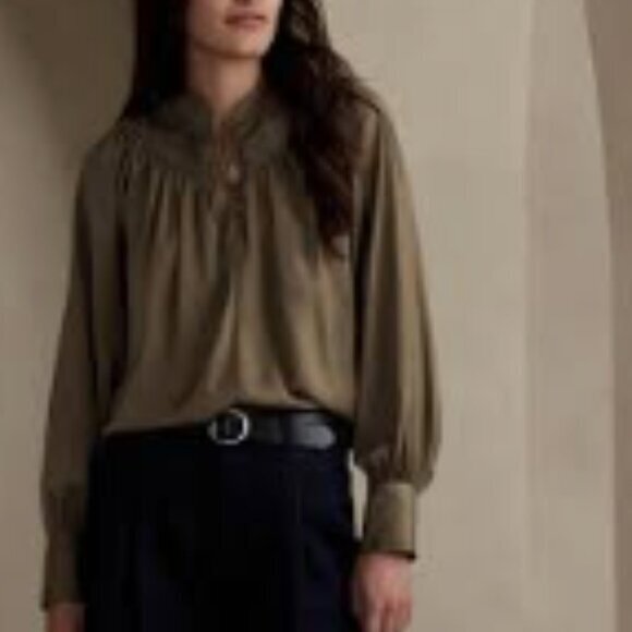 Banana Republic Tops - Banana Republic Smocked Neck Blouse Size Small